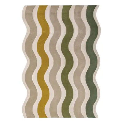 Covor verde/în culoare naturală țesut manual din lână 140x200 cm Cascade Wool – Flair Rugs