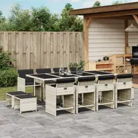 Gossi set mobilier de gradina cu perne 13 piese gri deschis poliratan