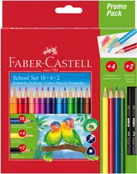 Faber-Castell Creioane colorate triunghiulare - Triunghiulare, 24 bucati