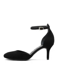 Pantofi D'Orsay de piele intoarsa cu toc stiletto Celina - Negru