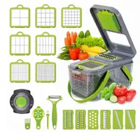 Razatoare multifunctionala pentru fructe si legume 22 piese lame din otel inoxidabil MD
