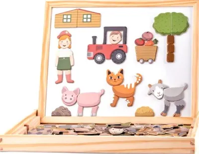Tablita cu doua fete Woody - animale magnetice