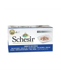 Hrană câini mici cu ton SCHESIR biban de mare în jeleu 4x85 g