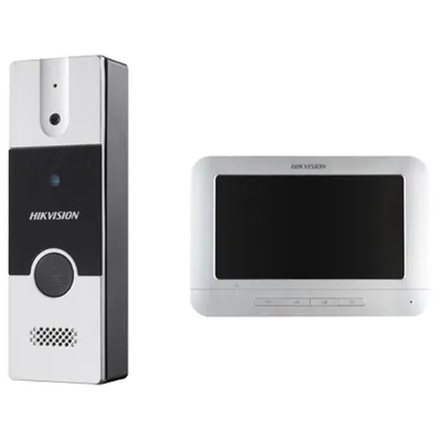 Kit videointerfon Hikvision DS-KIS202T, montaj pe 4 fire