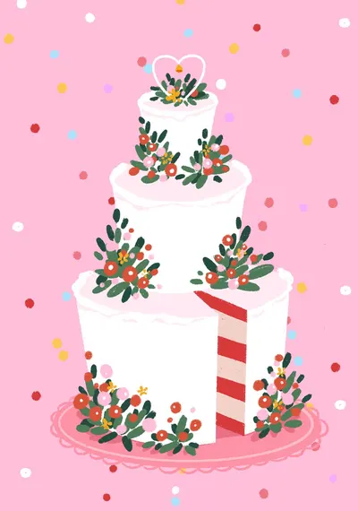Felicitare de nuntă GloryArt - Tort de nunta