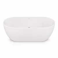 Cada baie freestanding cu preaplin 170x80 cm, din compozit, alb mat, Fluminia Vezuv