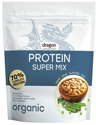 Shake proteic organic Supermix, 70%, 1,5 kg, Dragon Superfoods