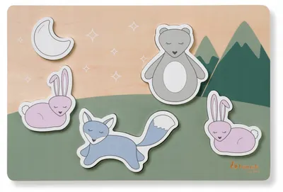 Puzzle din lemn Hauck Puzzle N Fit Forest