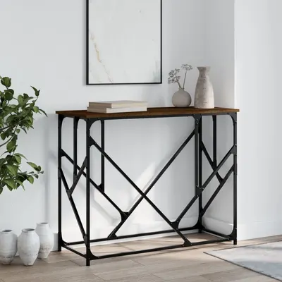 vidaXL Măsuță consolă, stejar maro, 100x40x80 cm, lemn prelucrat