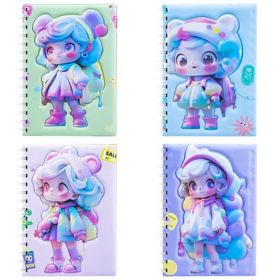Carnet 3D cu spira 18x13x2.2cm 80 file Fetita