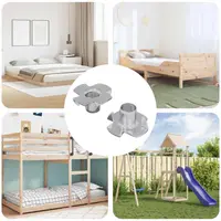 vidaXL T-nut cu prongs 2 buc. Argintiu M6 mm Oțel