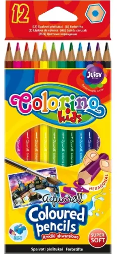 Creioane acuarela colorate – Set de 12 culori cu pensulă