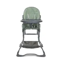 Scaun de masa pentru copii Lorelli Bonbon Green Leather cu suport pentru picioare, cos pentru jucarii, pliere compacta, greutate admisa 15 kg