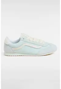 Pantofi sport low cut din piele intoarsa - Albastru pastel/Crem