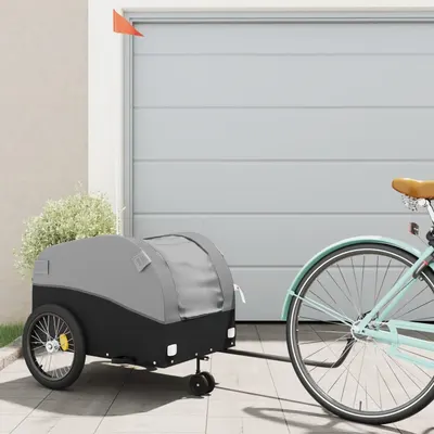 Gossi remorca pentru biciclete, negru si gri, 45 kg, fier