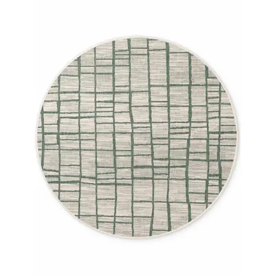 Covor pentru exterior și interior verde/crem rotund ø 200 cm Haringey Crouch – Ted Baker