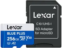 Card de memorie Lexar - Blue Plus microSDXC, 256GB, UHS-I, A2, V30, U3, albastru
