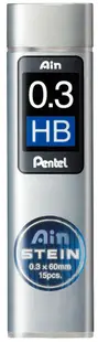 Mine grafit Pentel - Ain Stein - HB, 0.3 mm, 15 bucati