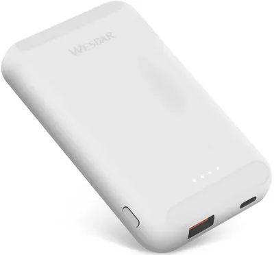 Baterie portabilă Wesdar - S293, 5000 mAh, Qi, alb