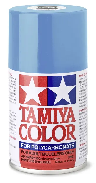 Vopsea spray Tamiya pentru suprafete transparente din policarbonat - PS-3 Light Blue (100 ml) (TAM86003)