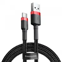 Cablu Date si Incarcare USB-A - USB-C Baseus Cafule, 60W, 1m, Rosu CATKLF-B91