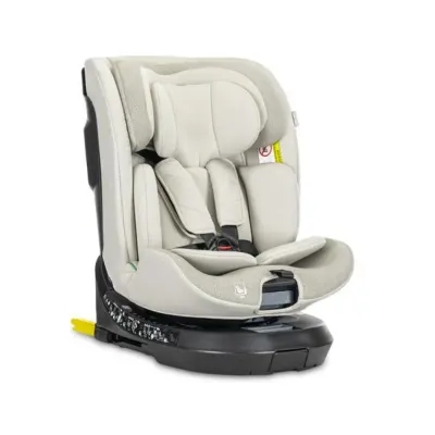Scaun auto, Lorelli Solaris, I-Size, Isofix, picior de sprijin, rotativ 360, 40-150 cm, Beige