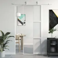Gossi usa glisanta, alb, 76x205 cm, sticla securizata/aluminiu