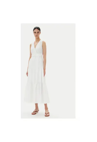 Rochie de vara dama 251-RASKA - Bumbac/Poliester - Alb - Alb