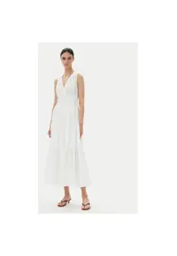 Rochie de vara dama 251-RASKA - Bumbac/Poliester - Alb - Alb