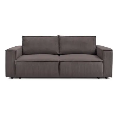 Canapea taupe extensibilă cu tapițerie din catifea reiată 245 cm Nihad – Bobochic Paris