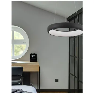Lampa suspendata ALBI Dimabil Nisipiu Negru Aluminiu & Acrylic LED 32 Wat 230 Volt 1950Lm 3000K IP20