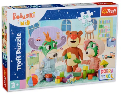 Puzzle Trefl din 24 maxi piese - Jocuri înainte de culcare, familia Treflik