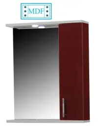 Dulap baie suspendat seria 020 cu oglinda, front MDF, montat, bordo, 55x71 cm