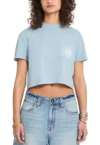 Tricou crop cu buzunar aplicat - din bumbac organic Pocket Dial