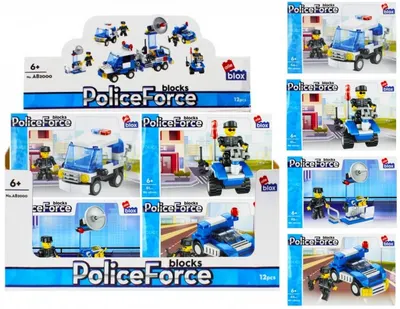 Set de constructie tip LEGO, Vehicule de Politie, diverse modele ,61-68 piese, 6+