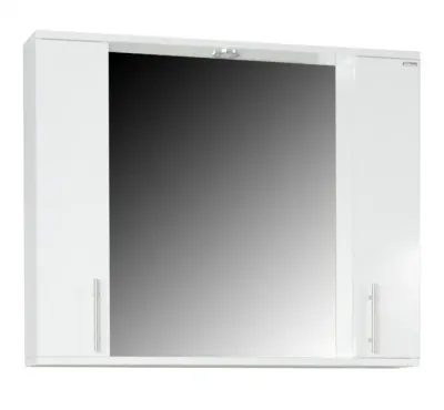 Dulap baie suspendat seria 020 cu oglinda, front MDF, alb, 80x71 cm