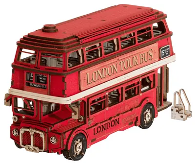 Puzzle 3D din lemn Robo Time din 245 piese - Autobuzul londonez