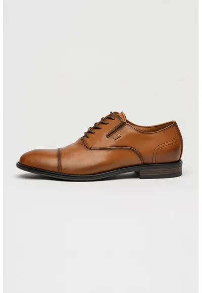 Pantofi Oxford din piele cu brant detasabil - Maro deschis/Caramel