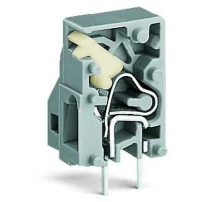 Stackable PCB terminal block; push-button; 2.5 mm²; Pin spacing 5 mm; 1-pole; CAGE CLAMP®; clamping collar; 2,50 mm²; gray