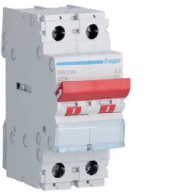 Întrerupător 2P 125A 400V 2M, pârghie roșie
