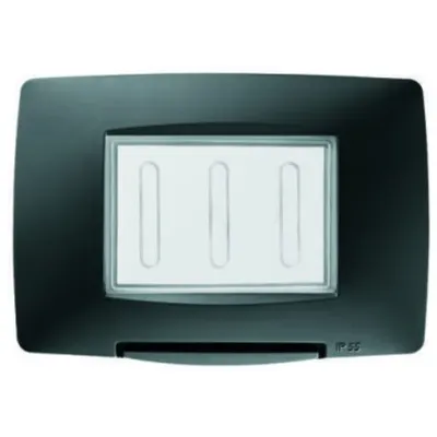 Watertight Plate Italian Standard - 3 Modul Ip55 - Black - Cproiector Horus