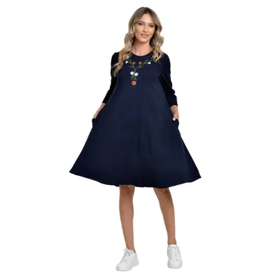 Rochie dama ERP24V220A bleumarin/pictura, Eranthe | marimea L