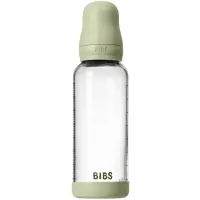 BIBS Baby Glass Bottle Silicone biberon anticolici cu suzetă din silicon Sage 1 buc