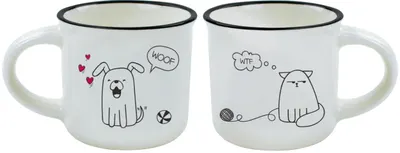 Set de cești pentru espresso Legami - Dog &amp; Cat, 2 buc..