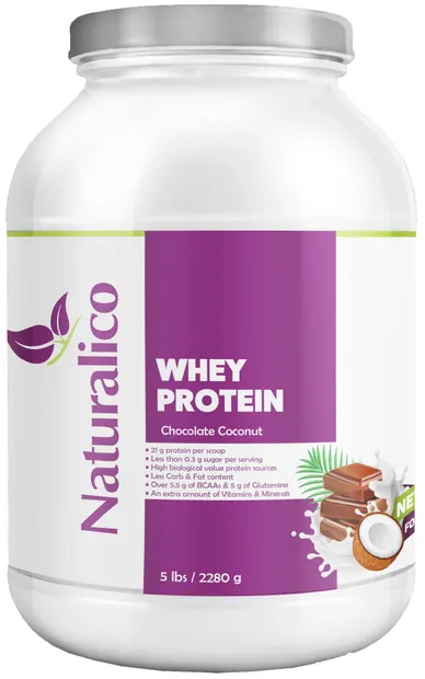 Proteine din zer, ciocolată cu nucă de cocos, 2280 g, Naturalico