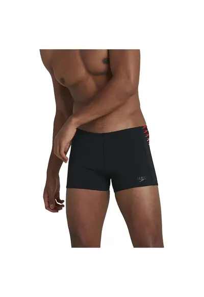 Costum de baie barbatesc protectie UPF 50+ - material rezistent la clor - negru