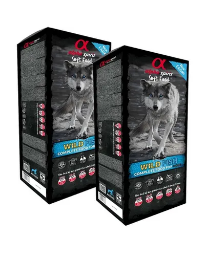 ALPHA SPIRIT Wild Fish hrană moale câini 2x9kg