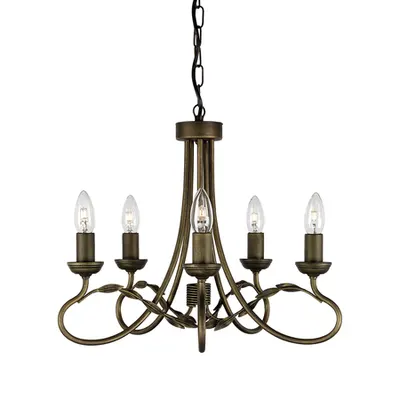 Corp de iluminat suspendat, lustra Olivia 5 Light Chandelier – Black/Gold