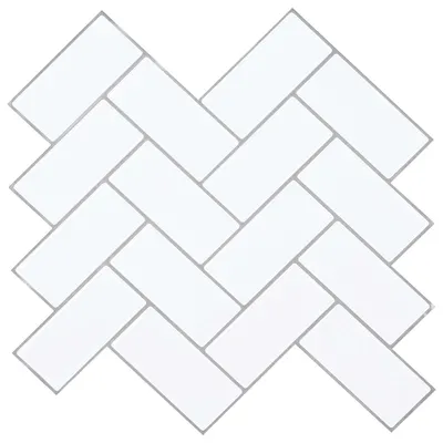 vidaXL Plăcuță în Zigzag 50 buc. Alb gri 30 x 30 cm Poliuretan și PET
