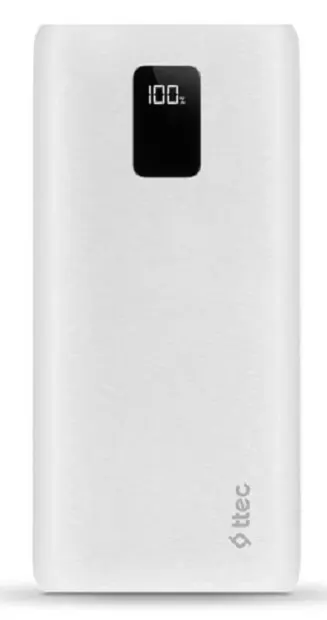 Baterie portabilă ttec - PowerSlim Trio, 20 000 mAh, alb
